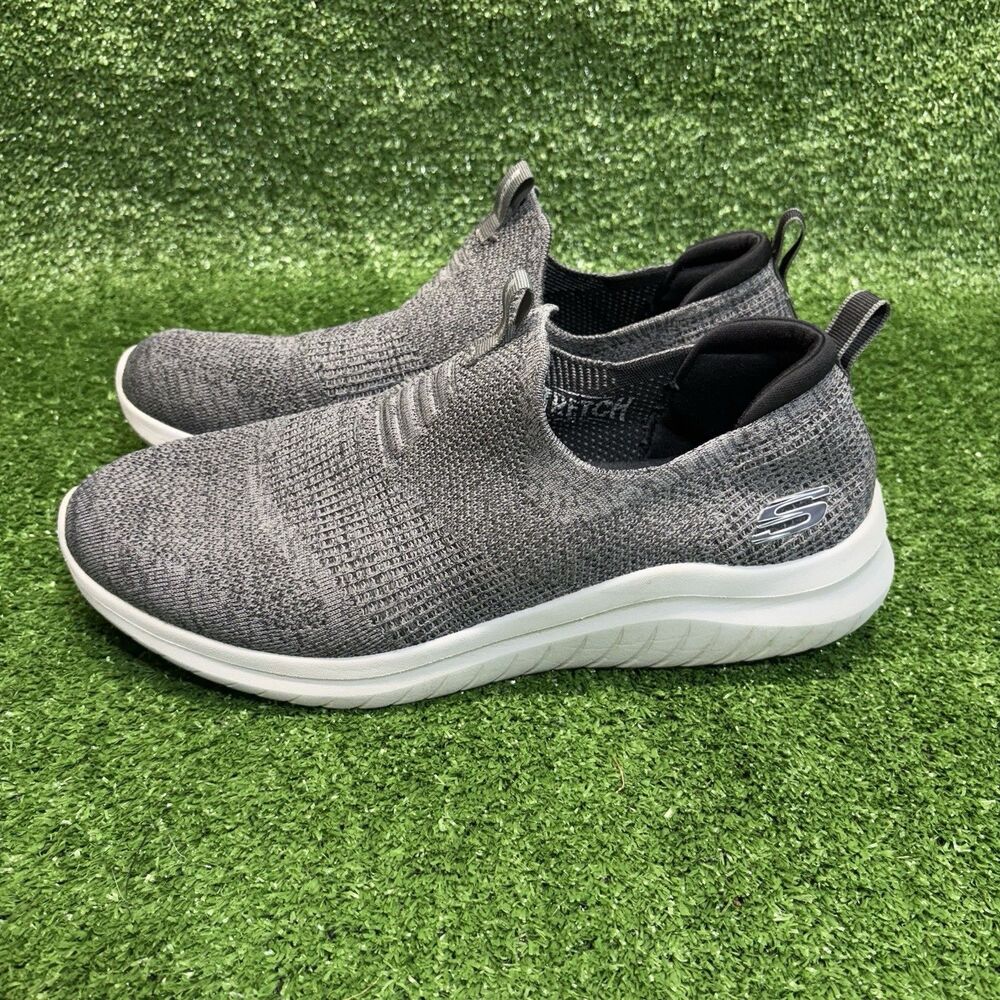 Mens Skechers Ultra Flex 2.0 Mirkon Charcoal Black Slip-On Sneaker Size 13 Wide